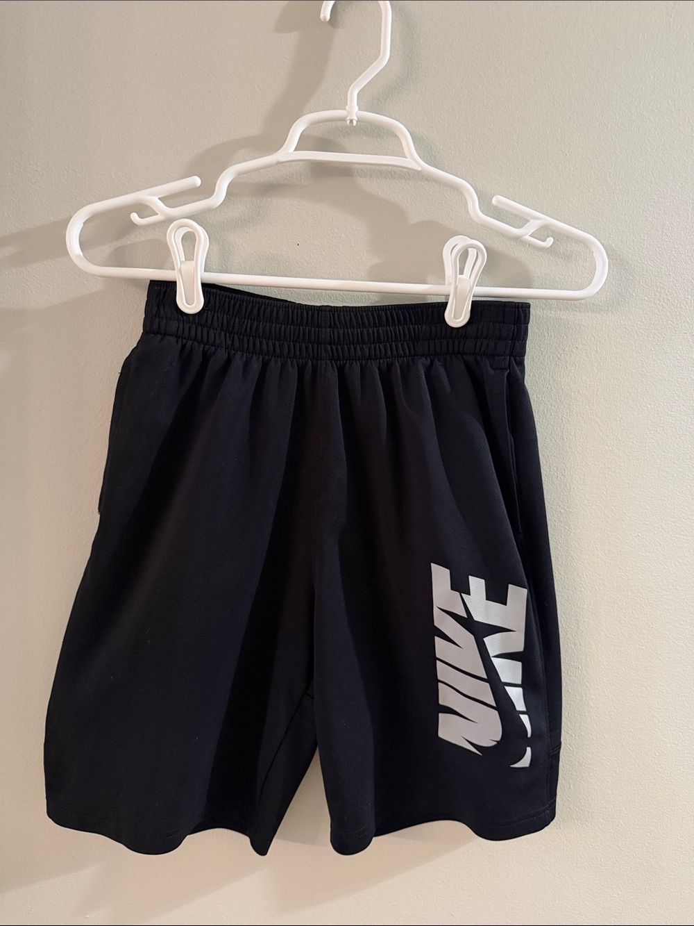 Nike Black Athletic Shorts with White Logo